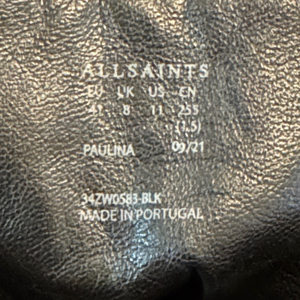 All Saints Paulina Black Leather Combat Boots - Picture 5 of 6